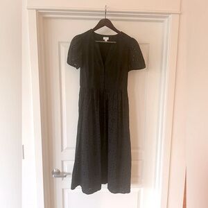 J.Crew 100% cotton, black eyelet dress size 6 excellent condition